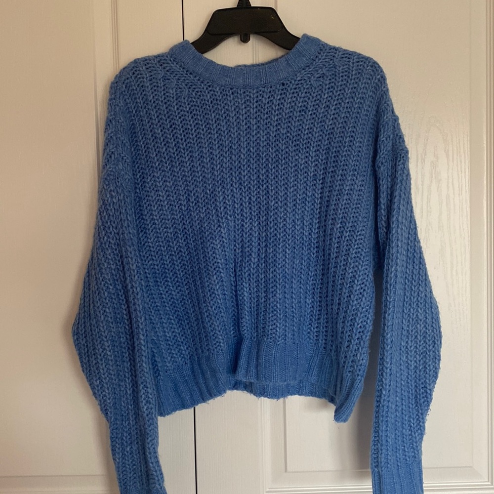 Blue knit sweater